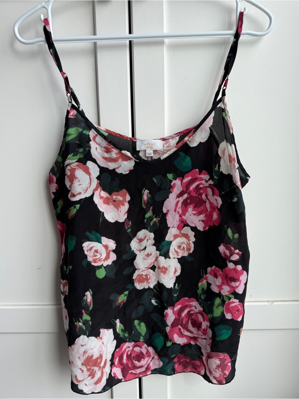 Wilfred 100% Silk Floral Cami Tank Top Size L
